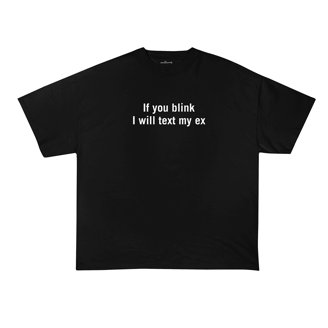 Blink & Text Oversized T-Shirt