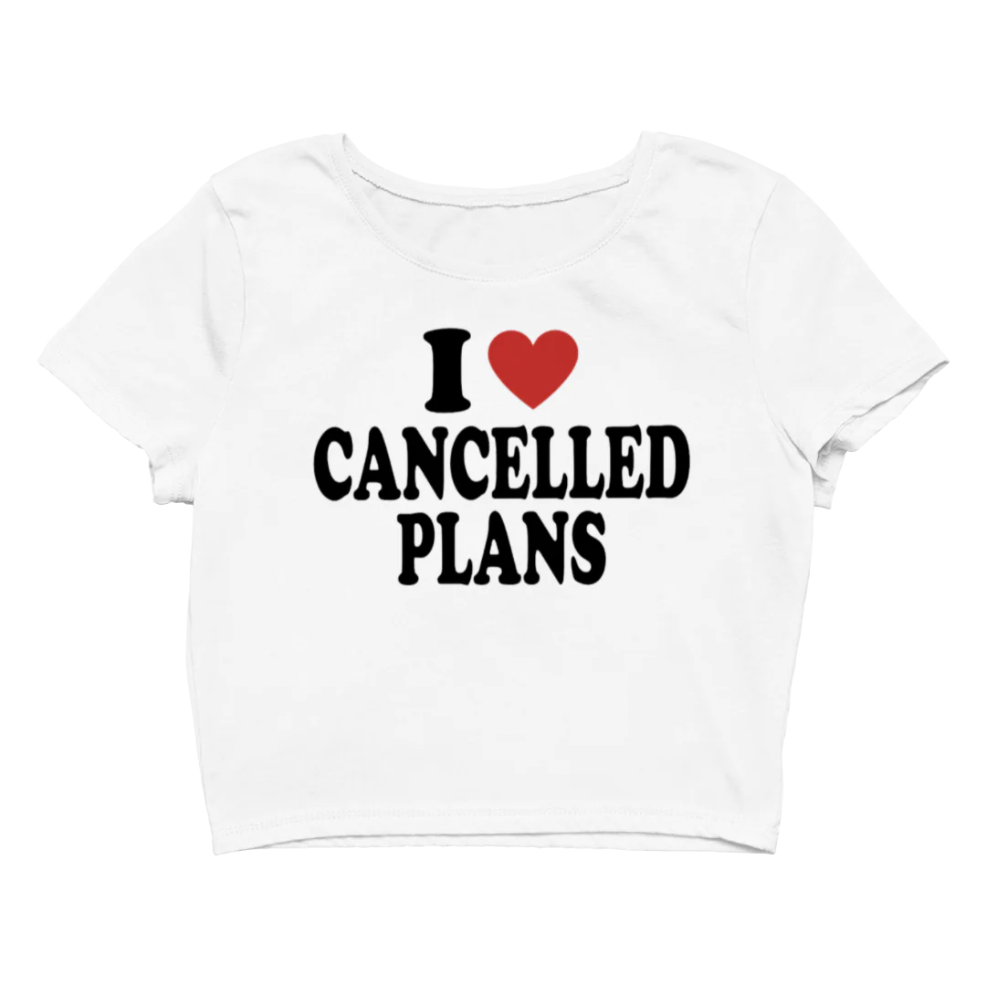 I Heart Cancelled Plans Baby Tee | Crop Top