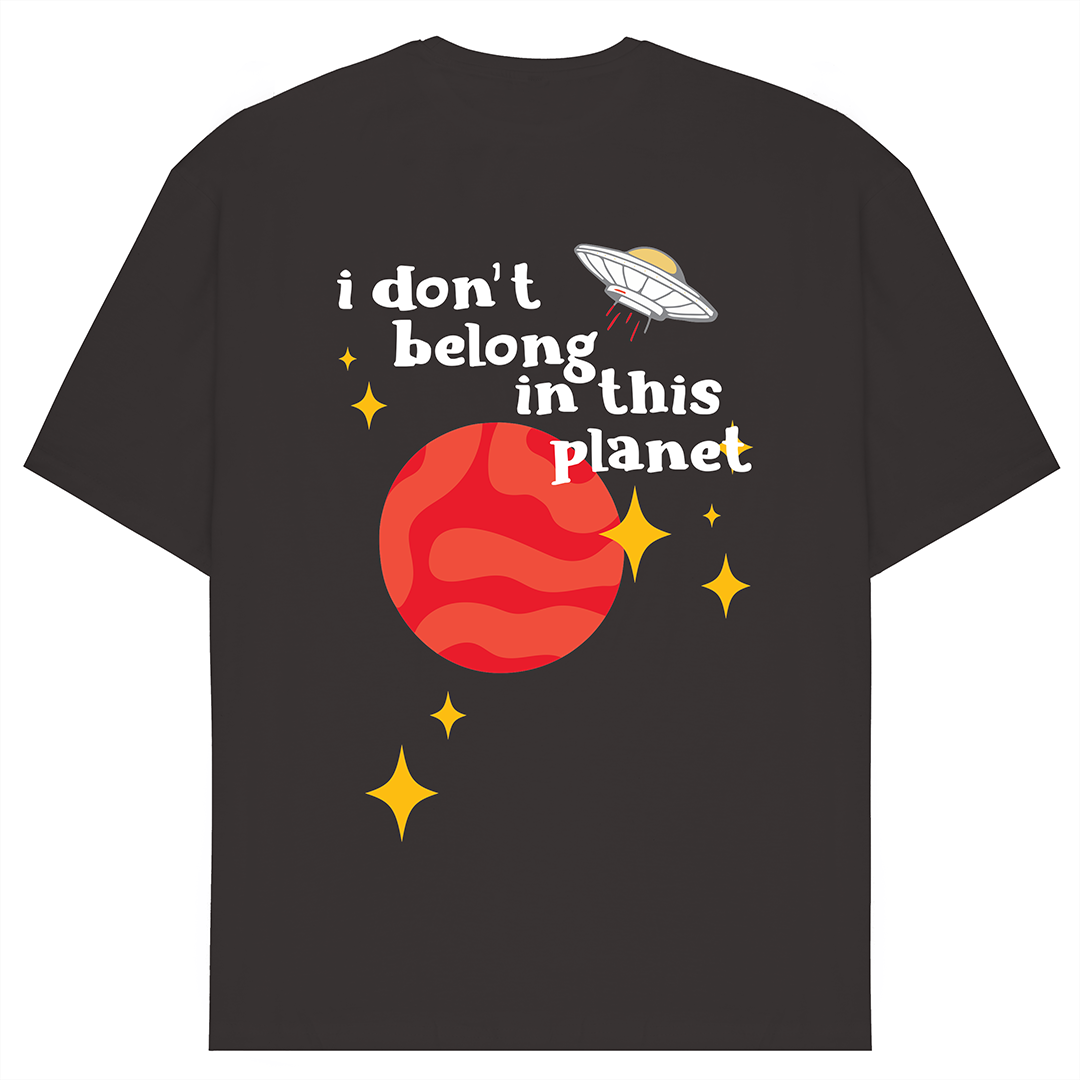 I Don't Belong Lost In Space Oversized T-Shirt