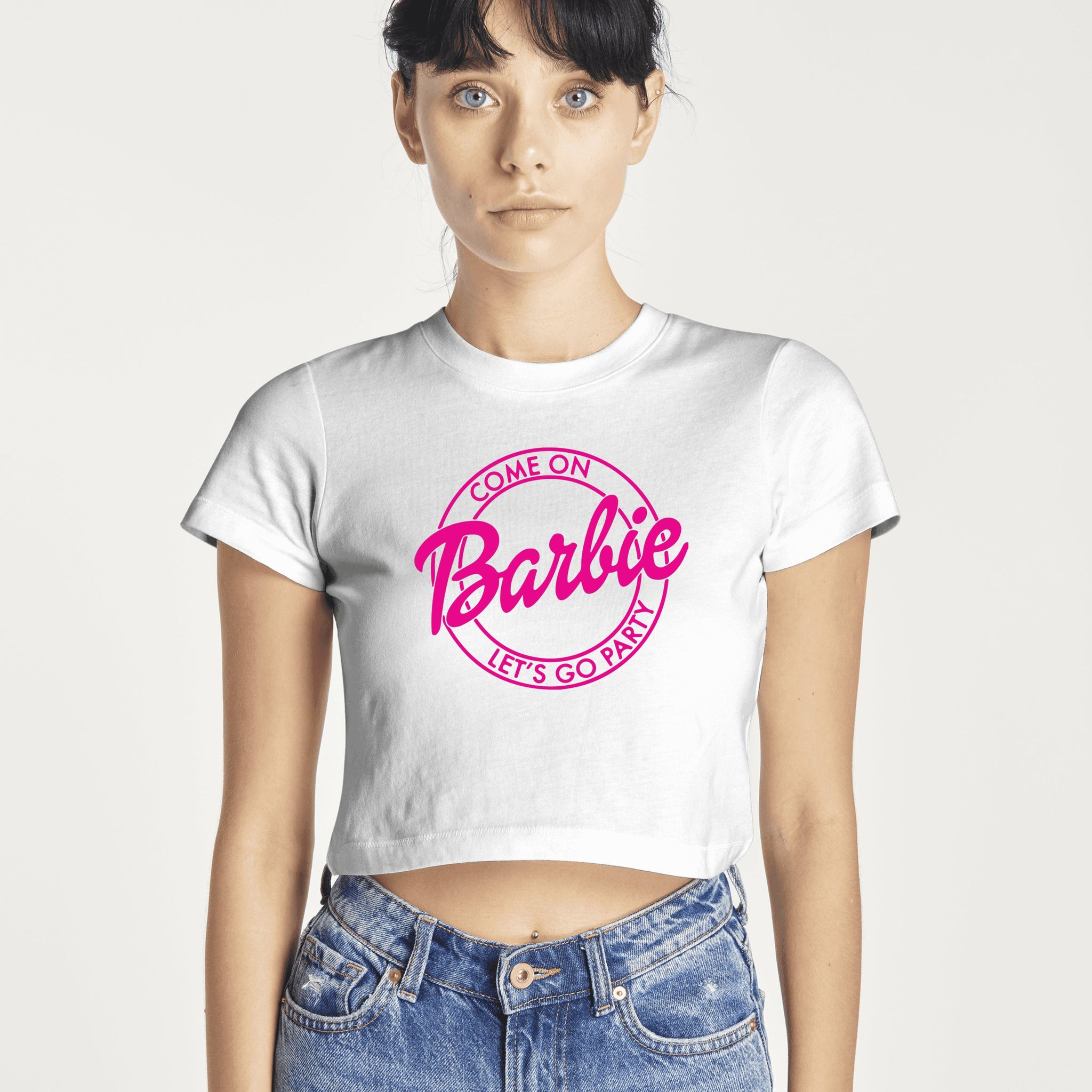Come On Barbie Let's Go Party Baby Tee | Crop Top